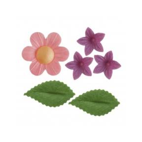 Decorațiune comestibilă tort-Flori, margaretă și frunze-170X72X15 MM-Dekora - Anyta Cooking