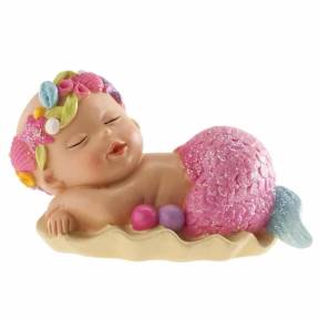 Decorațiune tort botez-Sirenă care doarme-10cm-Dekora - Anyta Cooking