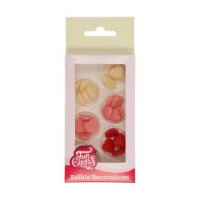 Decoratiune din marzipan in forma de inima - 1 cm - 30 bucati - FunCakes