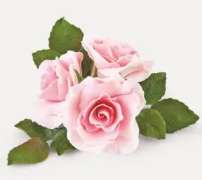 Decor din Pasta de Zahar - Buchet trandafiri roz- YKPACA