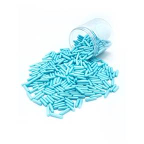 Decoratiuni zahar (sprinkles) - Blue Pearlescent Rods - 90 gr - Happy Sprinkles