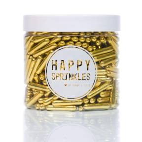 Decoratiuni zahar (sprinkles) - Gold Rods - 90 gr - Happy Sprinkles