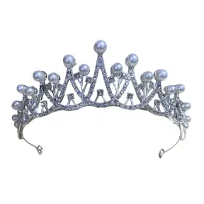 Coronita argintie cu perle albe - Anyta Cooking