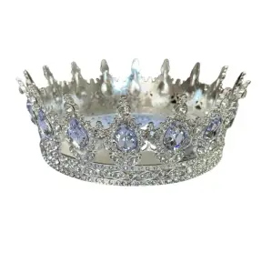 Coronita pentru tort argintie cu cristale albe - Anyta Cooking