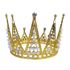 Coronita aurie pentru tort cu perlute albe - Anyta Cooking