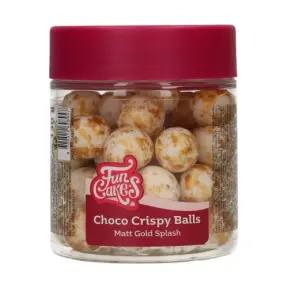 Bilele crocante de ciocolată-(ø15 mm) – MATT GOLD SPLASH -130gr - Funcakes
