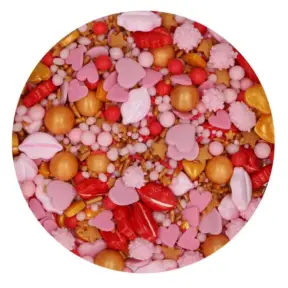 Perle / Perlute din zahar 3D - Sprinkle Medley - SECRET VALENTINE - 70 GR - Funcakes