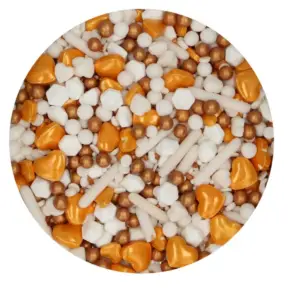 Perle / Perlute din zahar 3D - Sprinkle Medley - WEDDING BELLS - 70 GR - Funcakes