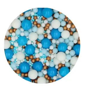 Perle / Perlute din zahar - Soft Pearl Mix - BLUE CELEBRATION - 80 GR - Funcakes