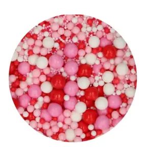 Perle / Perlute din zahar - Soft Pearl Mix - CRAZY IN LOVE - 80 GR - Funcakes