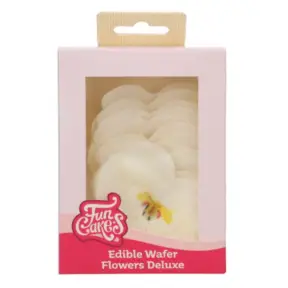 Set 10 Decorațiune tort-Vafe Orhidee alb-8,5 x 7,5 CM- FunCakes