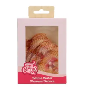 Set 10 Decorațiune tort-Vafe Orhidee auriu-8,5 x 7,5 CM- FunCakes
