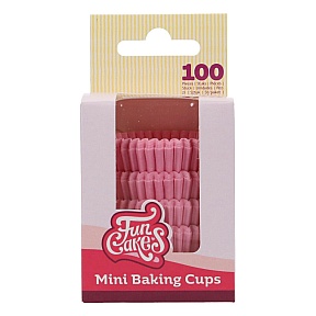 Set 100 buc - mini forme de copt roz deschis - FunCakes
