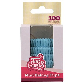 Set 100 buc - Mini forme de copt albastru deschis - FunCakes
