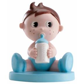Figurină de tort pentru botez – Băiețel cu biberon, 10 CM - Dekora - Anyta Cooking