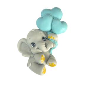 Figurina comestibilă - Elefant cu inimioare albastre - Anyta Cooking