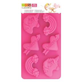 Forma de silicon-Unicorn, Curcubeu, Inima-16 x 6 x 0,8 cm-Scrapcooking - Anyta Cooking