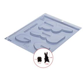 Forma pentru ciocolata- Iepure 3D - 72 x 72 x 120 (mm) - Porto Formas