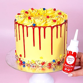 Glazură Drip pentru Tort - Happy Drip Cherry Red (Roșu Cireșe) - 130g - Happy Sprinkles