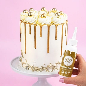Glazură Drip pentru Tort - Happy Drip Golden Glow (Auriu Metalizat) - 100g - Happy Sprinkles