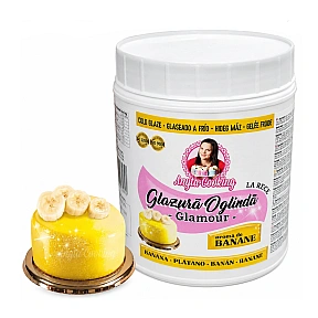 Glazura oglinda la rece Glamour (Sclipicios) -cu gust si culoare de BANANE - 1 kg 