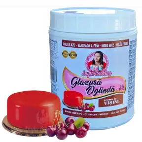  Glazura Oglinda la rece - ROSU INCHIS cu gust de VISINE - 1 kg - Anyta Cooking