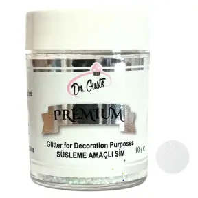 Glitter / Sclipici non-alimentar pentru decor - ALB / White - 10g - SIM