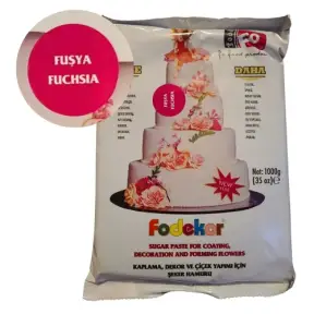 Pastă de zahăr (Fondant) pentru acoperire, decor și flori - FUCHSIA - 1KG - FODEKOR