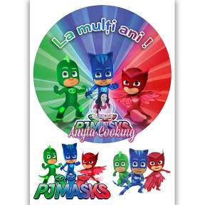 Imagine Comestibila " Eroi in pijamale PJ Masks4 " - Anyta Cooking