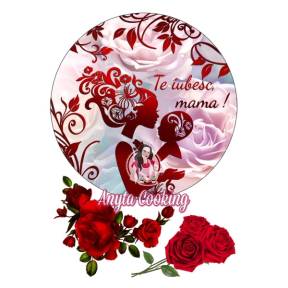 Imagine Comestibila - Te Iubesc Mama,rosu - Anyta Cooking - Anyta Cooking