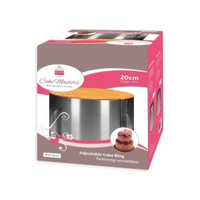Inel reglabil pentru tort din inox - 20 cm H x 18-32 cm - Cake-Masters - Anyta Cooking	