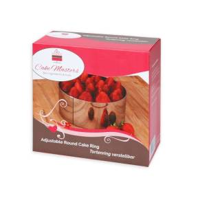 Inel reglabil pentru tort din inox - 8 cm H x 16-30cm - Cake-Masters - Anyta Cooking	