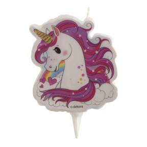 Lumânare pentru zi de naștere UNICORN ROZ  2D – 7,5 CM - Dekora