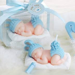 Lumânare Tort 3D - Bebe Adormit Albastru -Anyta Cooking - Anyta Cooking