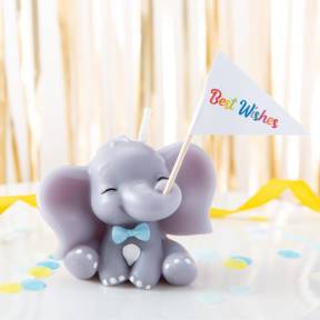 Lumânare Tort 3D -Elefant Baiat - Anyta Cooking - Anyta Cooking