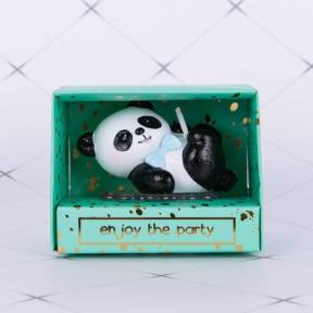Lumânare Tort 3D - Panda cu papion Albastru - Anyta Cooking - Anyta Cooking