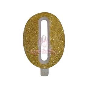 Lumanare Tort cu Sclipici - NR 0 - Auriu - 7 cm - Anyta Cooking - Anyta Cooking