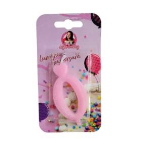 Lumanare Tort cu Sclipici - NR 0 - Roz - Anyta Cooking - Anyta Cooking