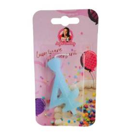 Lumanare Tort cu Sclipici - NR 4 - Albastru - Anyta Cooking - Anyta Cooking