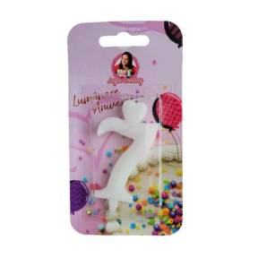Lumanare Tort cu Sclipici - NR 7 - Alb - Anyta Cooking - Anyta Cooking