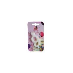 Lumanare Tort cu Sclipici - NR 9 - Alb - Anyta Cooking - Anyta Cooking