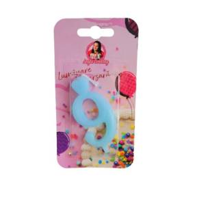 Lumanare Tort cu Sclipici - NR 9 - Albastru - Anyta Cooking - Anyta Cooking
