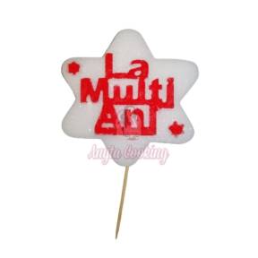 Lumanare Tort STEA - La Multi Ani - Rosu - 9 cm - Anyta Cooking - Anyta Cooking