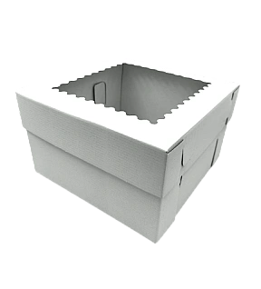 Cutie alba pentru tort cu fereastra 25x25 x15 cm - Anyta Cooking