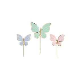 PartyDeco Cake Toppers Butterflies 9 x 6,5 cm