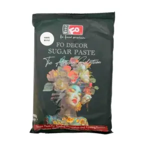 Pastă de zahăr (Fondant) pentru acoperire, decor și flori, fara E171 - ALB - 1KG - FODEKOR