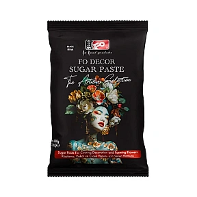 Pastă de zahăr (Fondant) pentru acoperire, decor și flori - NEGRU - 1KG - FODEKOR