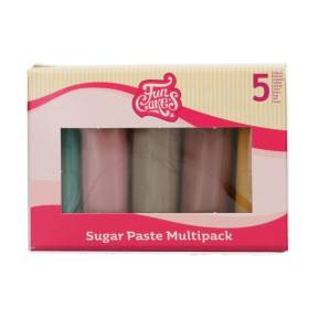 Pastă de zahăr (Fondant) - set 5 culori - 500 g - FunCakes