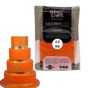 Pasta de Zahar Fondant Elite 3in1 (Acoperit,Modelare,Flori) - PORTOCALIU - 2,5 kg - AzuCren