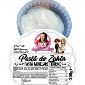  Pasta de Zahar Premium Modelare Figurine - ALB - 200 gr- Anyta Cooking